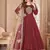 Designer maroon tafeta silk embroidery anarkali suit