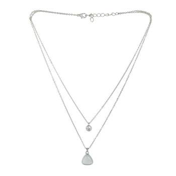   rhodium-plated star shaped cz studded layered chain necklace 4