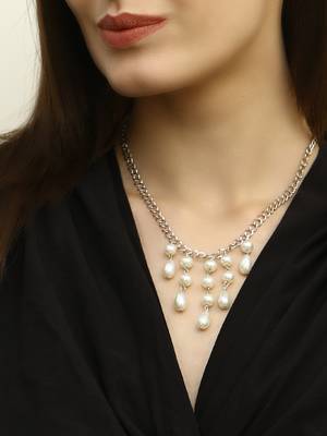 Women gold plated linked chain necklace 2
