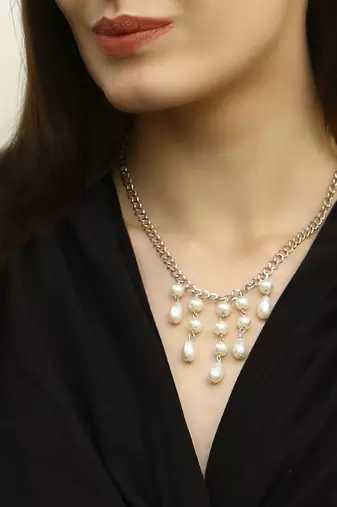 Women gold plated linked chain necklace