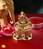 24ct gold-plated lord ganesh kumkum box