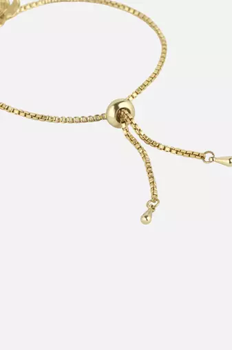 Women gold plated flower design adjustable bracelet