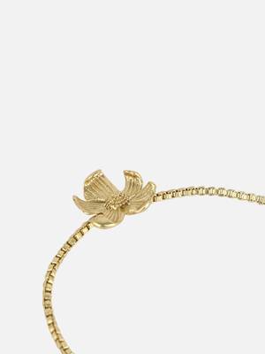 Women gold plated flower design adjustable bracelet 5