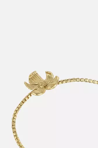 Women gold plated flower design adjustable bracelet