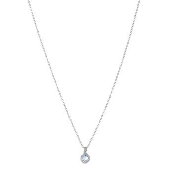   rhodium star shaped cz studded single chain necklace 4