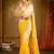 Yellow and White Georgette Saree With Sequin Embroidery