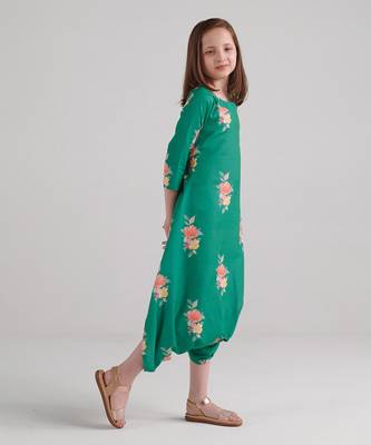 Jade green dhoti jumpsuit kids 3