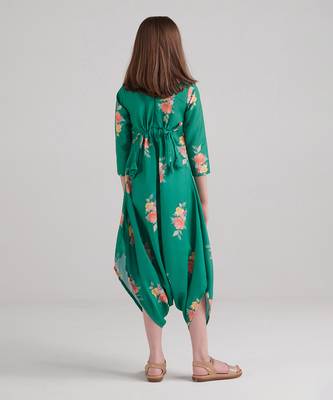Jade green dhoti jumpsuit kids 4