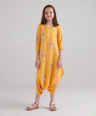 Amber yellow dhoti jumpsuit kids 1