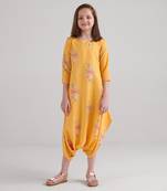 Amber yellow dhoti jumpsuit kids