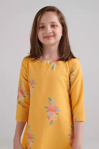 Amber yellow dhoti jumpsuit kids
