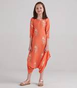 Bright orange dhoti jumpsuit kids