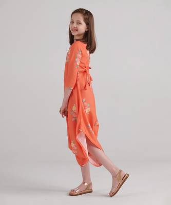 Bright orange dhoti jumpsuit kids 3