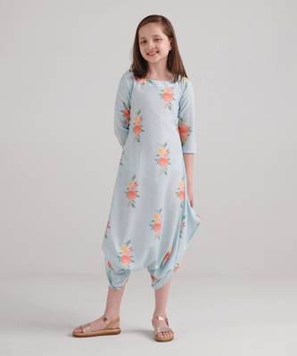 Baby blue dhoti jumpsuit kids 1