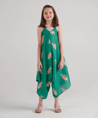 Jade green palazzo jumpsuit kids 1