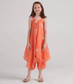 Bright orange palazzo jumpsuit kids