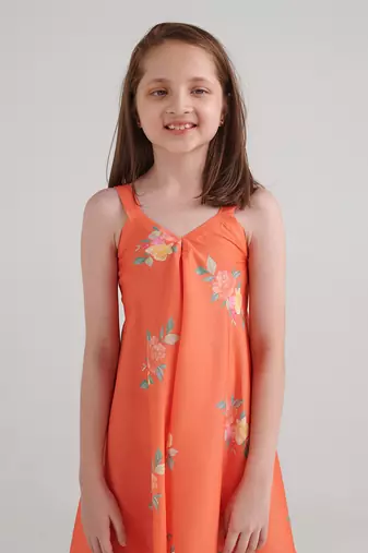 Bright orange palazzo jumpsuit kids