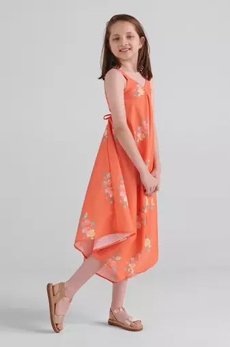 Bright orange palazzo jumpsuit kids
