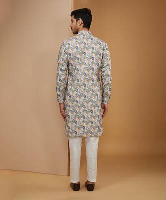 Off white floral printed kurta set 2