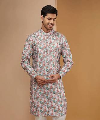 Off white floral printed kurta set 3