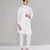 Off white embroidered kurta-jacket set