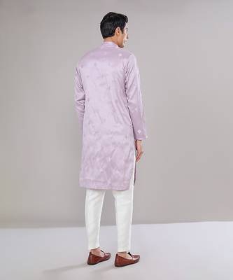 Lilac embroidered kurta set 2