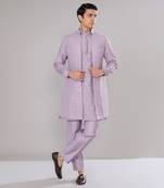 Lavender embroidered shrug set