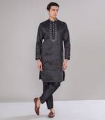 Black embroidered kurta set
