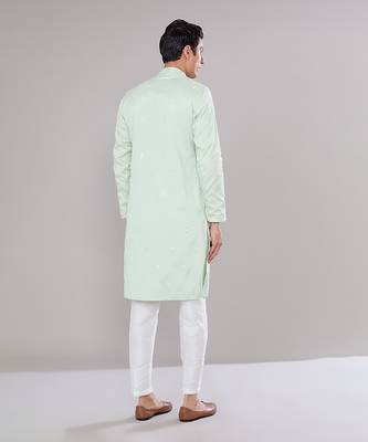 Mint green embroidered kurta set 2