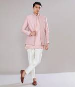 Old rose embroidered short-jacket set