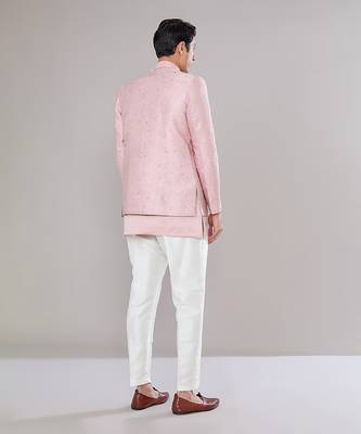 Old rose embroidered short-jacket set 2