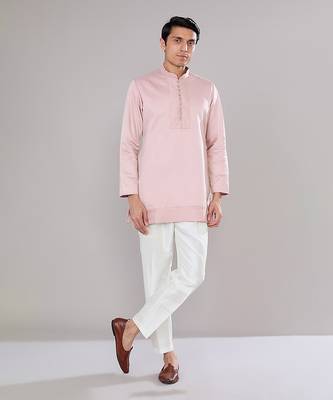 Old rose embroidered short-jacket set 3