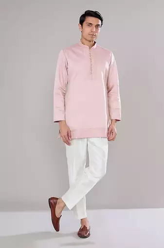 Old rose embroidered short-jacket set