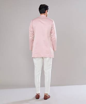 Old rose embroidered short-jacket set 4