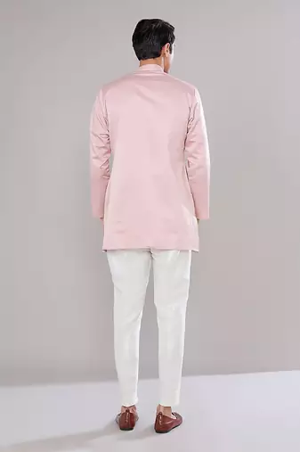 Old rose embroidered short-jacket set