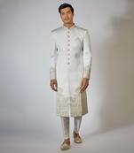 Off white embroidered sherwani
