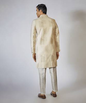 Off white embroidered achkan set 2