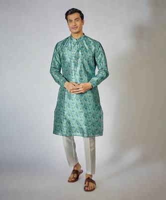 Teal printed kurta set 1