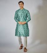 Teal printed kurta set