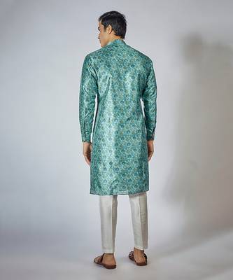 Teal printed kurta set 2