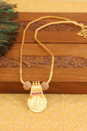 Kerala style gold plated temple necklace