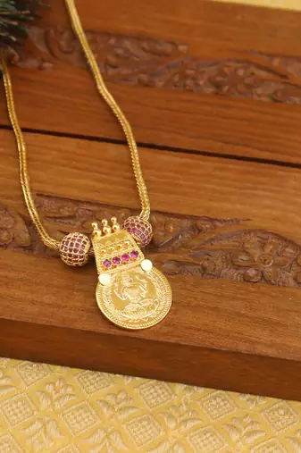 Kerala style gold plated temple necklace