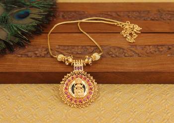 Kerala style gold plated palakka temple necklace 1