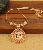 Kerala style gold plated palakka temple necklace