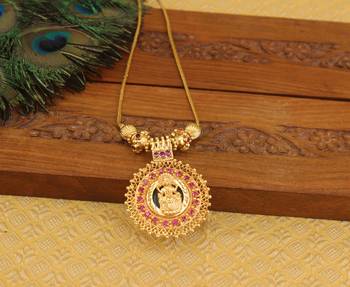 Kerala style gold plated palakka temple necklace 2