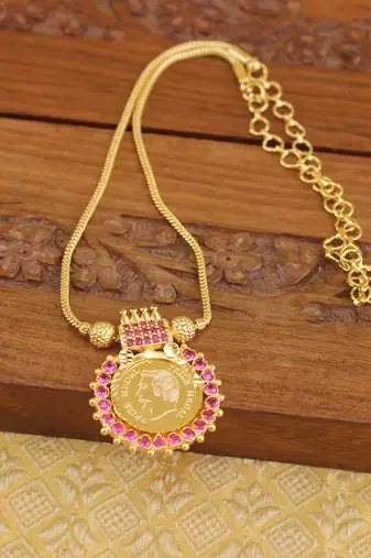 Kerala style gold plated head necklace