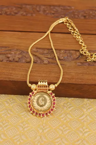 Kerala style gold plated head necklace