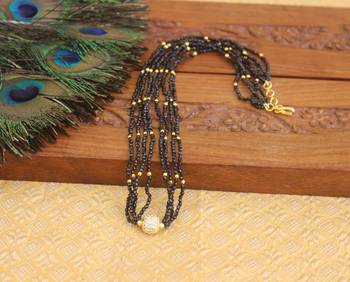 Designer gold plated beads necklace 1