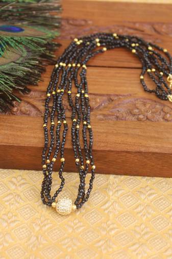 Designer gold plated beads necklace