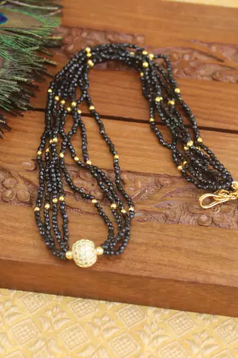 Designer gold plated beads necklace